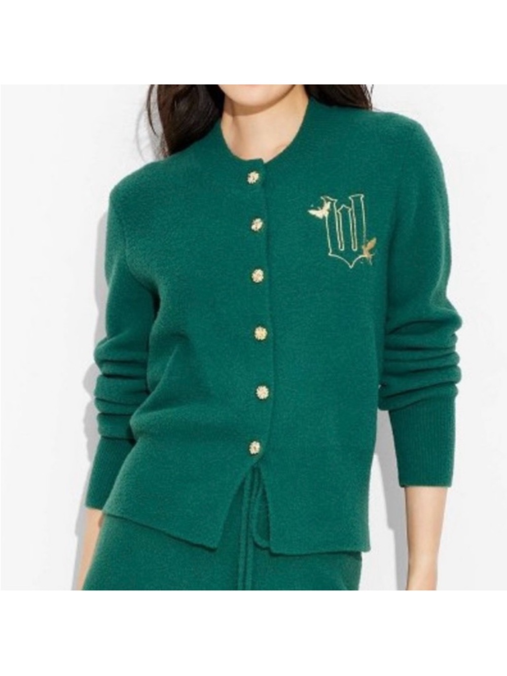 Emerald City Green Crewneck Button Cardigan Sweater WICKED XXL Paul tazewell